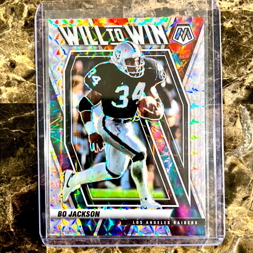 BO JACKSON MOSAIC PRIZM CARD WILL TO WIN RAIDERS NFL